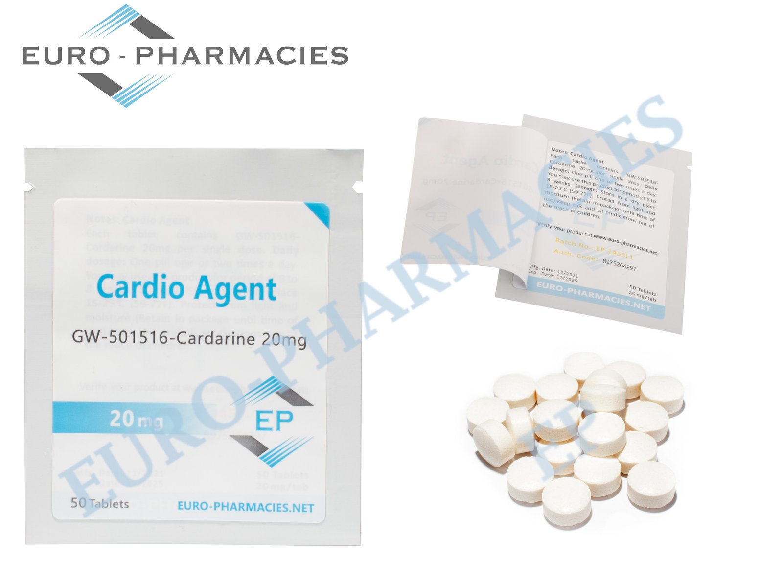 EURO PHARMACIES CARDIO AGENT (GW501516) – 20MG/TAB – 50 TAB CANADA
